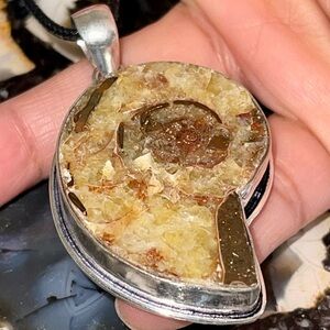 Large Earthy Ammonite Pendant 2 1/2”